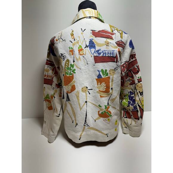 Chico’s Women’s Blazer Sz 1 US 8-10 Medium Abstract Artsy Whimsical - Picture 2 of 8